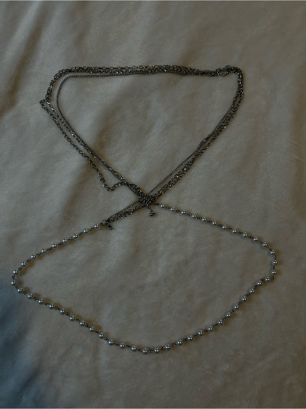Delicate Silver-Tone Beaded Layered Necklace
